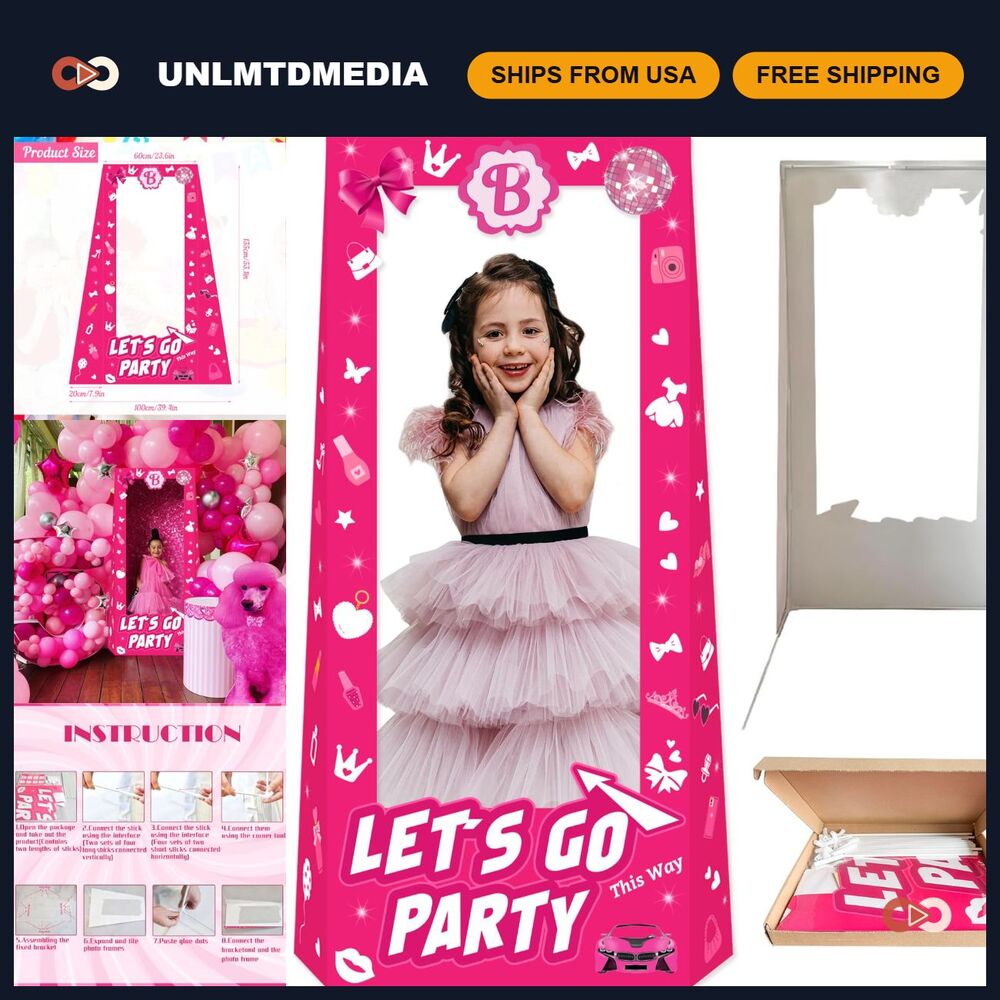 Life Size Hot Pink Photo Booth Props 4.45ft for Birthday Party Decorations, Cute